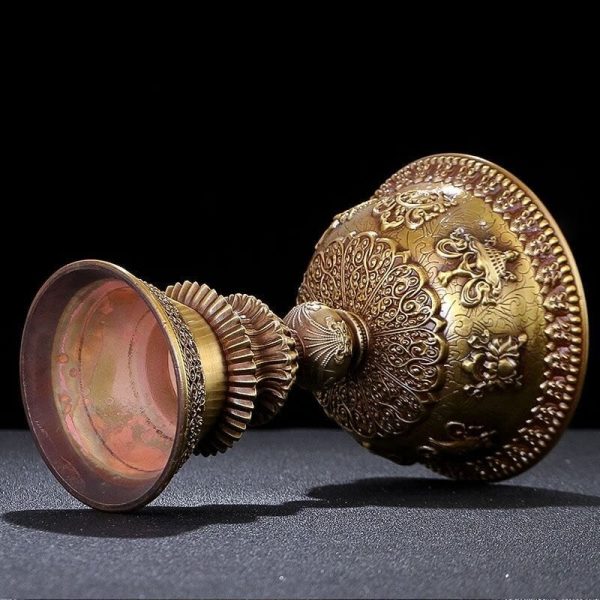 Bougeoir Bronze Doré Médiéval