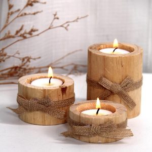 Bougeoir en Bois à Décorer ( 3pcs )