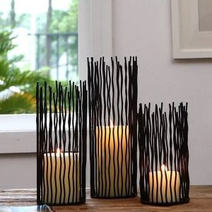 Porte Bougie Métallique ( 3pcs )