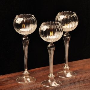 Porte Bougie Verre à Pied ( 1pcs )